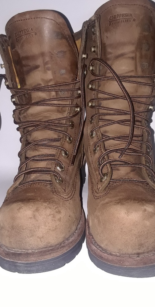 chippewa waterproof safety toe logger boots 6.5